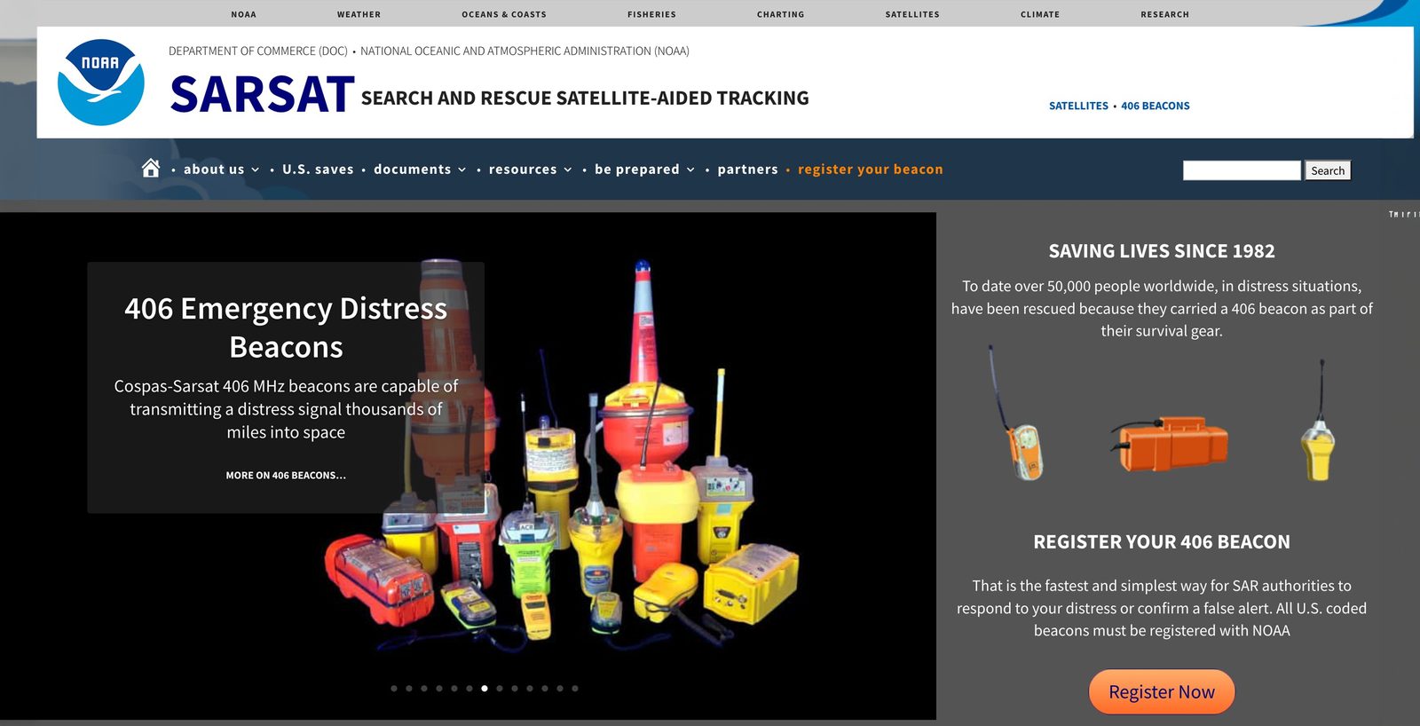 SARSAT — Search and Rescue Satellite-Aided Tracking, NOAA